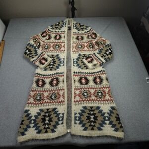 Shyanne Cardigan Womens Large Aztec Southwestern Open Front Longline Sweater